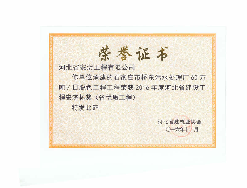 桥东污水——2016省优